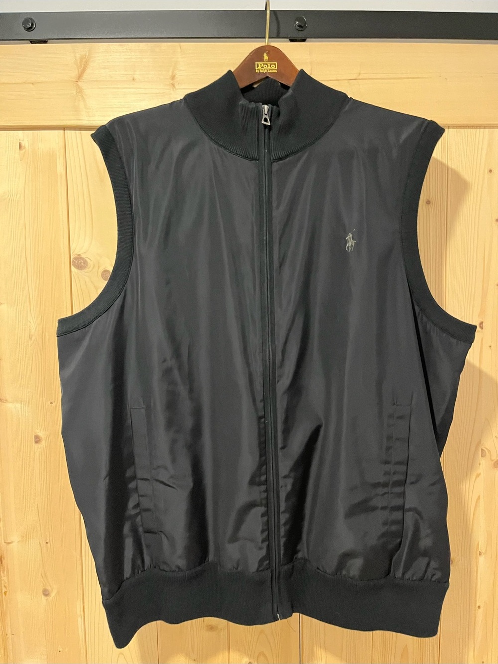 Ralph Lauren Hybrid Men's Full Zip Knit Nylon Black Sleeveless Vest XLT/TGL 🐎